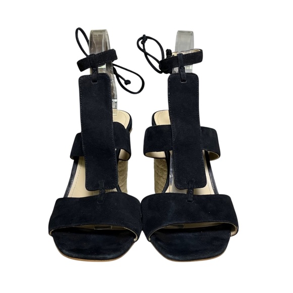 Botkier Alexia Size 8.5 Black Suede Leather Block Heel T-Strap Sandals Shoes - Picture 8 of 11